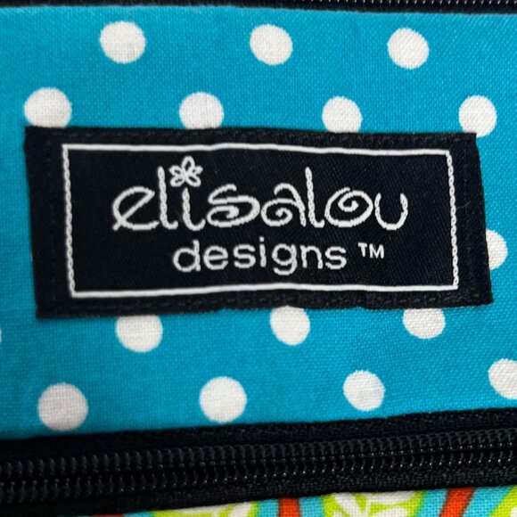 Elisalou Designs Change Purse Clutch Blue Orange Wristlette Zipper New - Picture 6 of 6